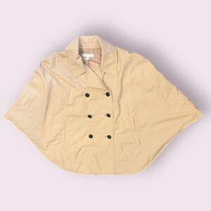 NY&Co Tan Trench Cape Jacket | L/XL | Double Breasted Lightweight Neutral